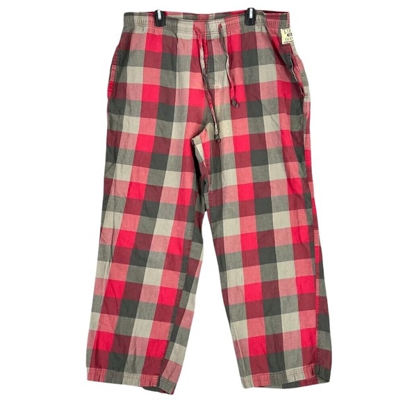 Life Is Good Other - Life Is Good Pajama Pants Mens Extra Large Red Plaid Flannel Knit Sleapwear‎